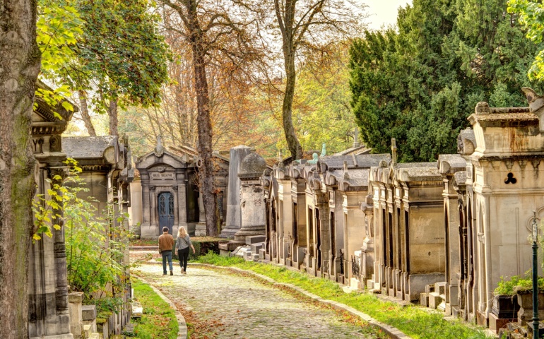 Pere Lachaise Cemetery in Autumn