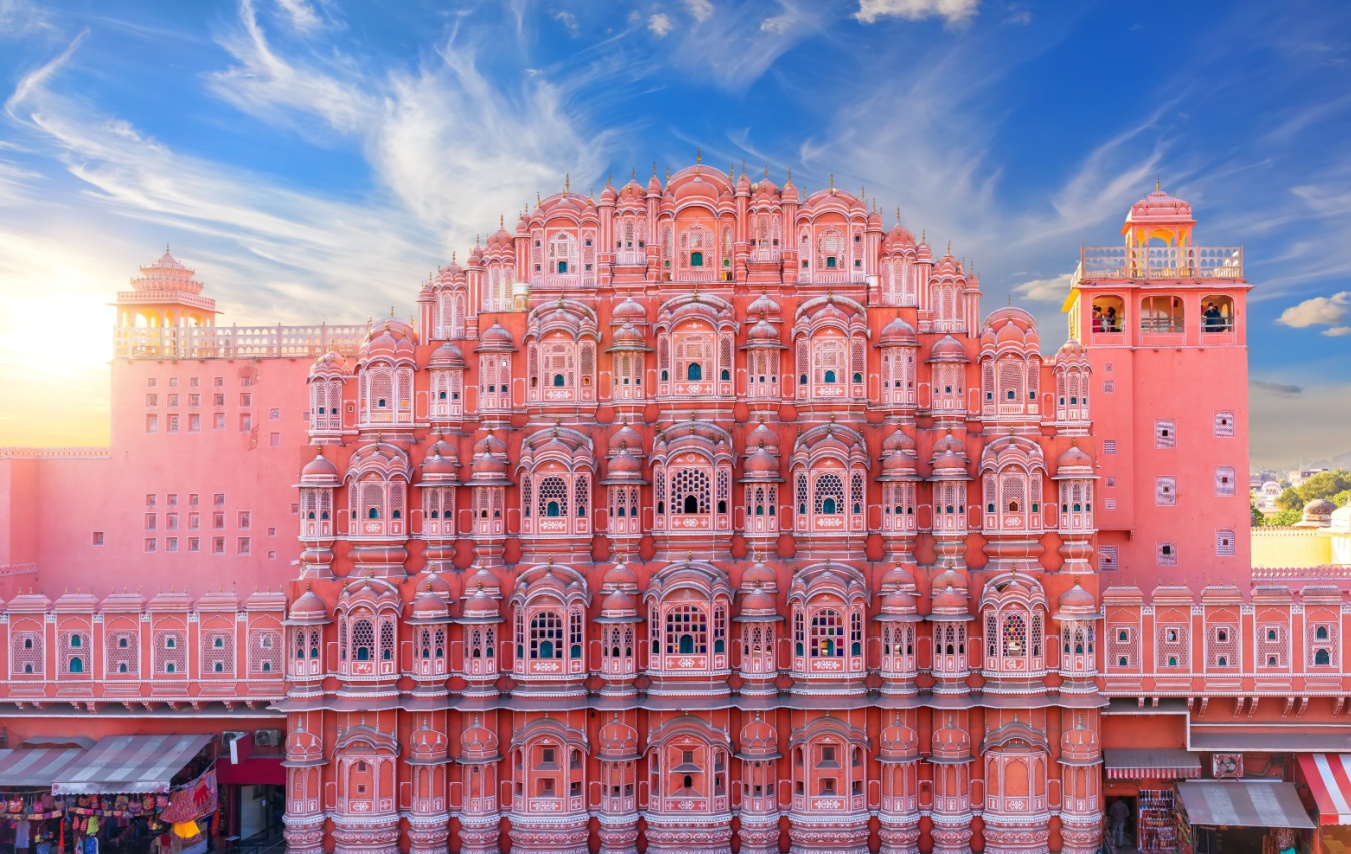 Pink palace Hawa Mahal, Jaipur, India, beautiful sunset view