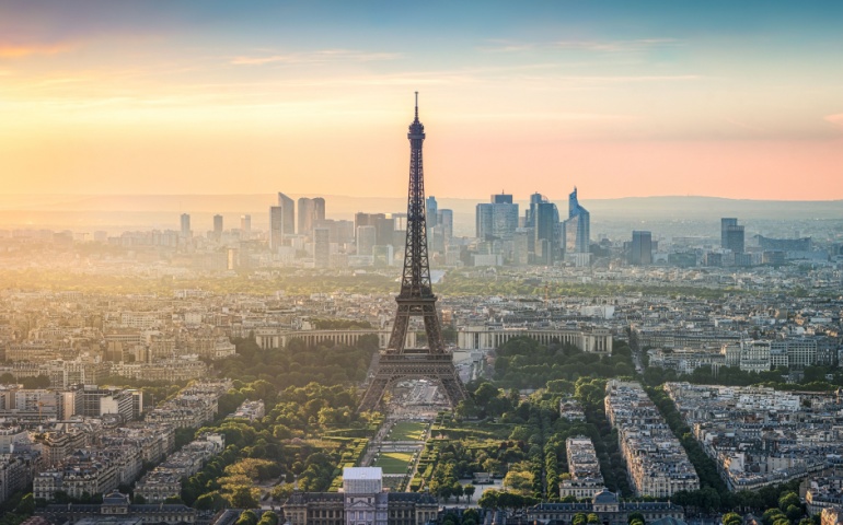 Aerial view of the Paris City.
