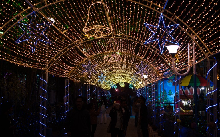 Christmas decorations at Allen's Park, Kolkata