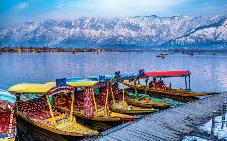 Shikara boats at Dal Lake in Srinagar