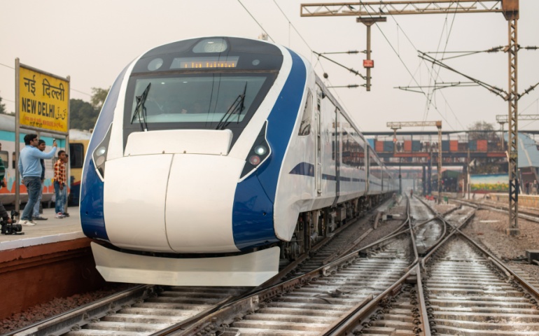 Vande Bharat Express at Delhi Station. 