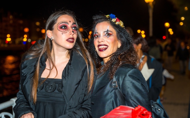 Two women dressed up for Halloween