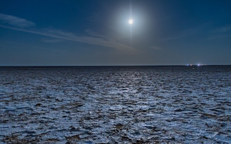 Rann of Kutch on a full moon night