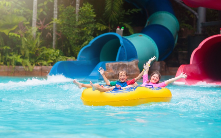 Kids enjoying in the pool