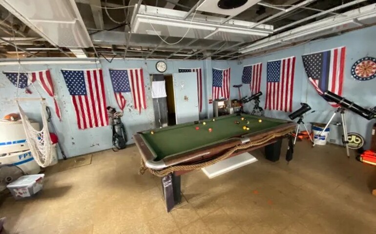 Pool table in the hotel