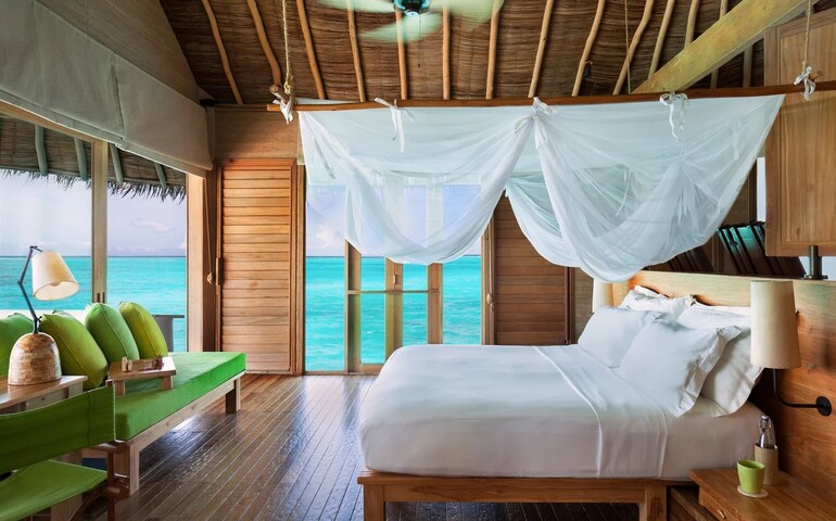 Bedroom of Laamu Water Villa