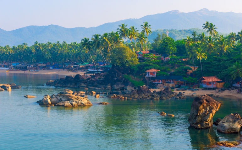 Palolem Beach in South Goa from the cliff
