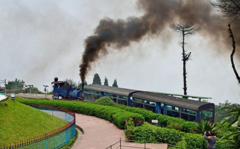 Darjeeling train at the Batasia Loop.