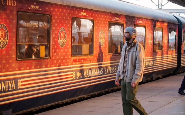 Exterior of the luxurious Maharaja Express.