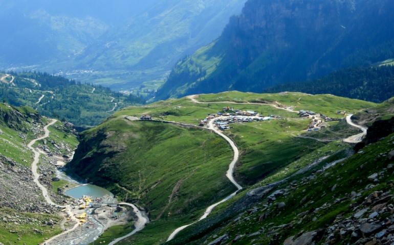 Aerial view of the Rohtang Pass