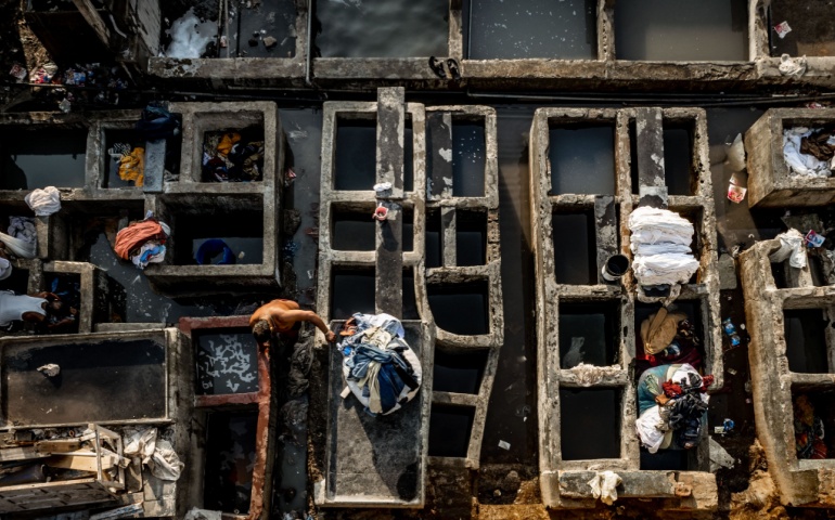 Aerial view of Dhobi Ghat