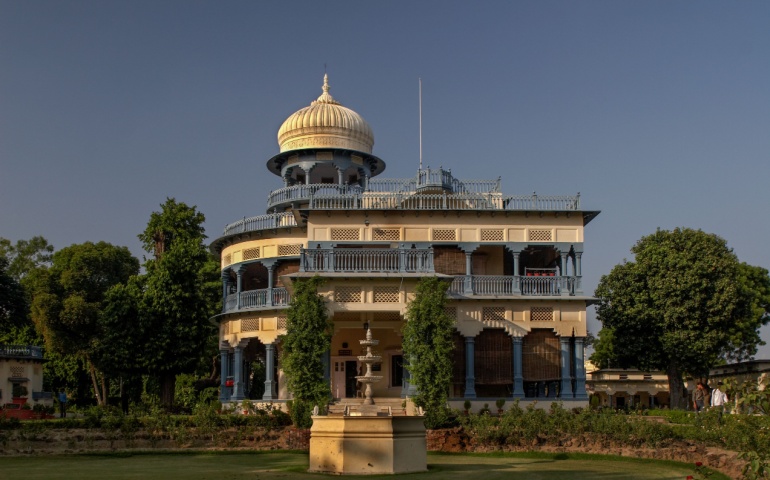 A front view of the Anand Bhavan